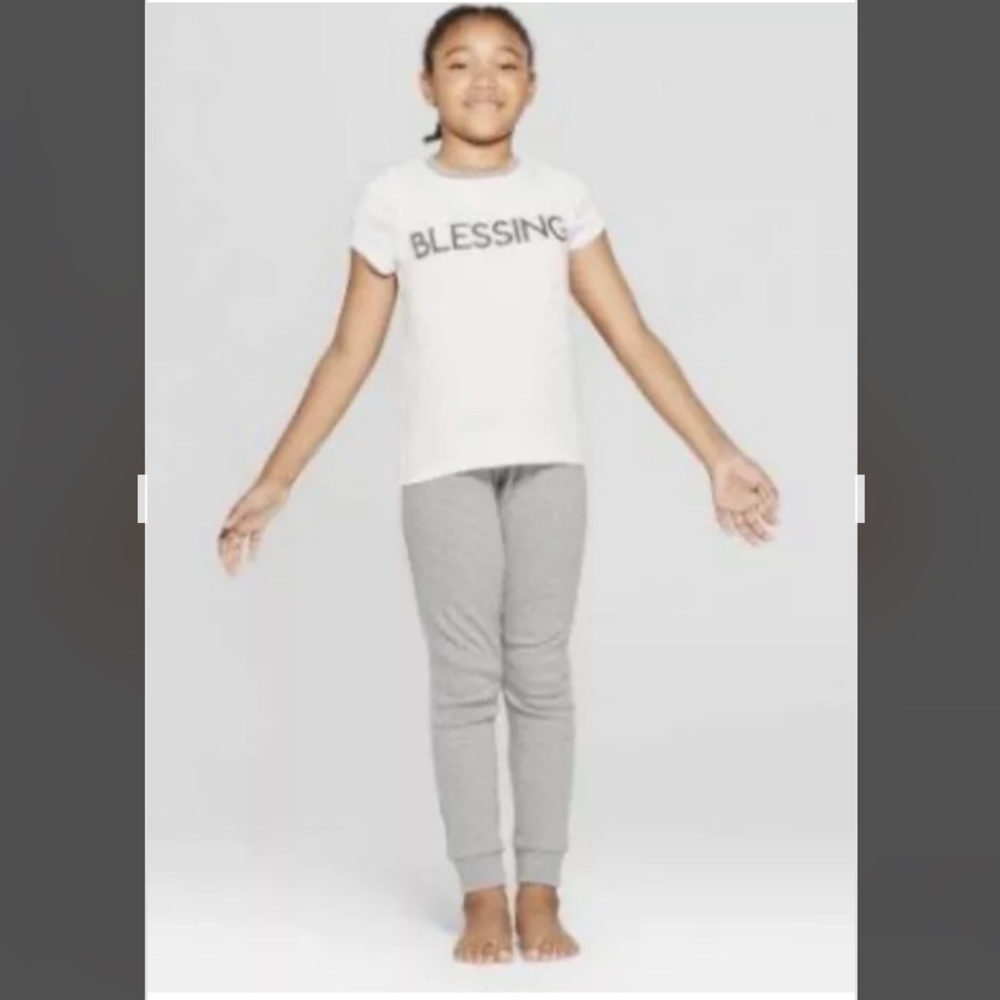 Weekend Soul Girls “Blessing” Short Sleeve Pant Pajama Sleep Set Size M (8) NWT